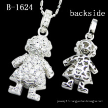 Unique Small Dangling Lovely Little Girl Silver Pendant (S-1624)